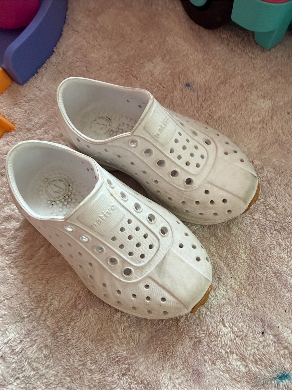 Native Kids White Slip-On Water Shoes